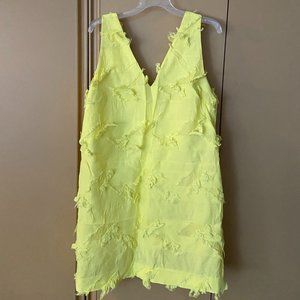 Maeve Anthropologie Fringework Yellow Sleeveless Shift Dress 16